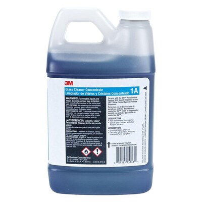 3M Glass Cleaner 1A, Concentrate, 0.5 Gallon, 4/Carton (1A), Green | Quill