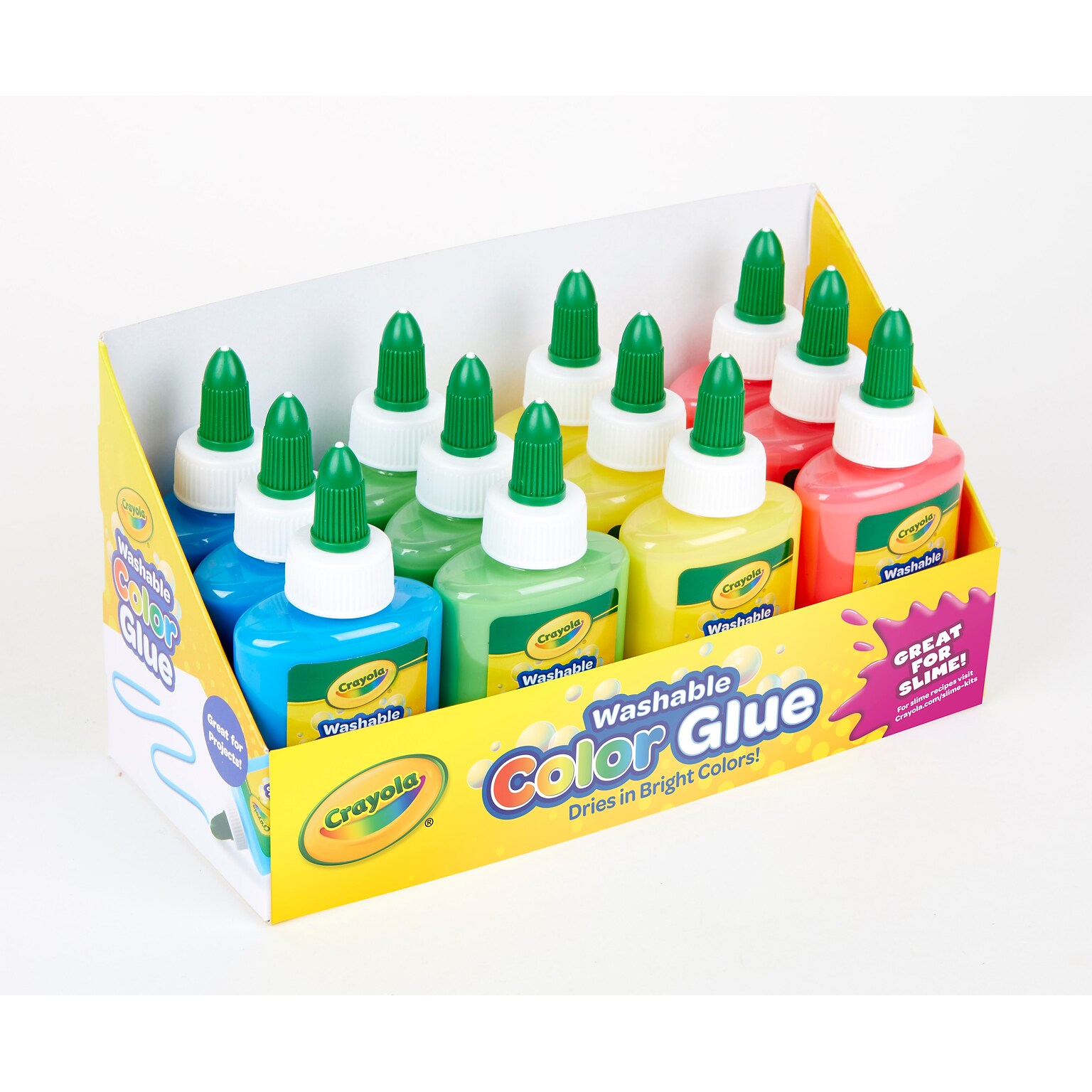 Crayola Non-toxic Washable Removable School Glue, 4 oz., Assorted, 12/Pack (69-9100)