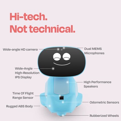 Miko 3 AI-Powered Smart Robot for Kids, Pixie Blue (EMK03B)