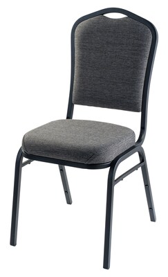 NPS 9300 Series Deluxe Fabric Upholstered Stack Chair, Natural Graystone/Black Sandtex (9362-BT)