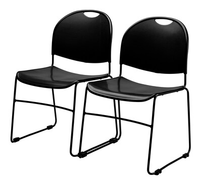 NPS Commercialine 850 Series Polypropylene Ultra Compact Stack Chair, Black (850-CL)