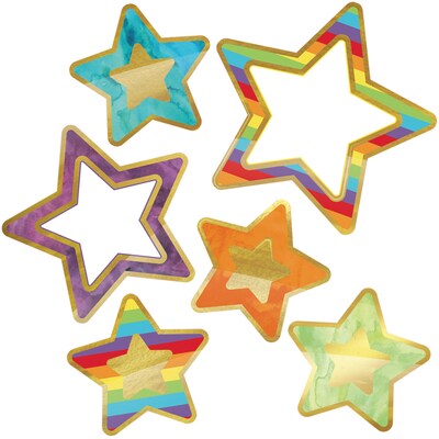 Sparkle and Shine Rainbow and Foil Stars Cut-Outs, 39/Pack (120242)