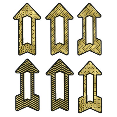 Sparkle and Shine Black and Gold Arrows Cut-Outs, 36/Pack (120240)