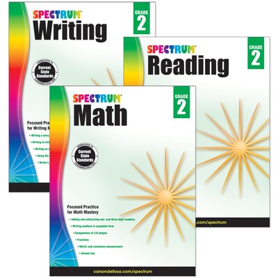 Spectrum® Grade 2  Focused Practice Set for Writing, Reading and Math, 3/Set (745040)