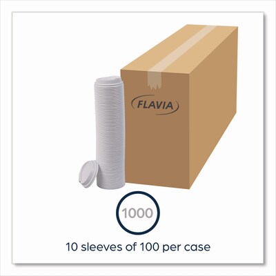 Flavia Sip Through Paper Lid, 10 oz. Cup, White, 100/Sleeve, 10 Sleeves/Carton (25200019)