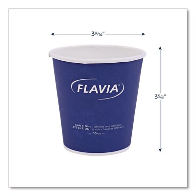 Flavia Paper Hot Beverage Cups, 10 oz., Blue, 100 Cups/Pack, 10 packs/Carton (25200018)