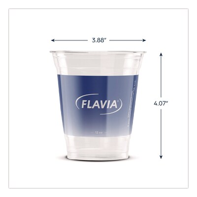 Flavia Plastic Cold Cups, 12 oz., Clear/Blue, 900/Carton (25200058)
