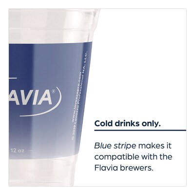 Flavia Plastic Cold Cups, 12 oz., Clear/Blue, 900/Carton (25200058)