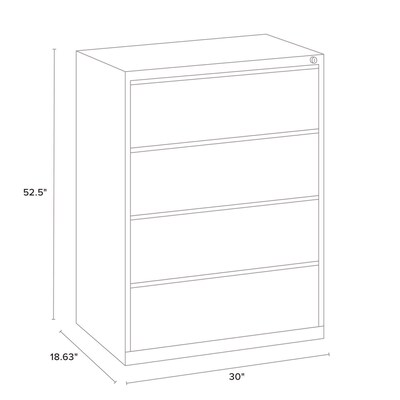 Alera Lateral Series Commercial 4-Drawer Lateral File Cabinet (26142)
