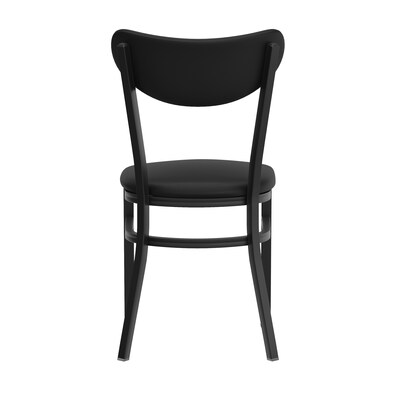 Flash Furniture Wright Transitional Vinyl and Steel Commercial Dining Chair, Black, 2/Pack (2XUDG6V5BKVBK)
