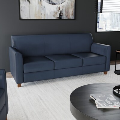 Flash Furniture HERCULES Diplomat Series 70 LeatherSoft Sofa, Navy (BT8273NVY)