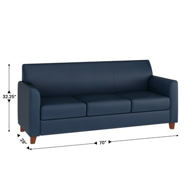 Flash Furniture HERCULES Diplomat Series 70" LeatherSoft Sofa, Navy (BT8273NVY)