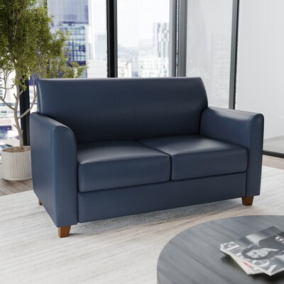 Flash Furniture HERCULES Diplomat Series 52 LeatherSoft Loveseat, Navy (BT8272NVY)