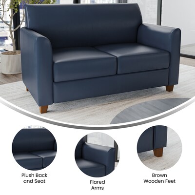 Flash Furniture HERCULES Diplomat Series 52" LeatherSoft Loveseat, Navy (BT8272NVY)