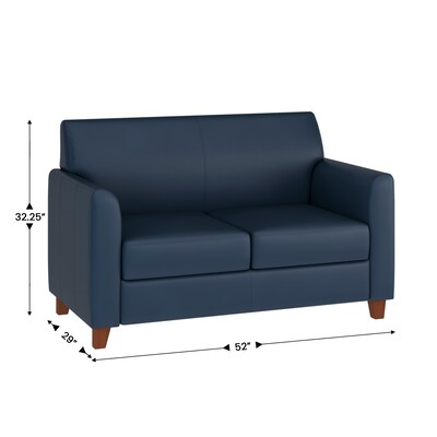 Flash Furniture HERCULES Diplomat Series 52" LeatherSoft Loveseat, Navy (BT8272NVY)