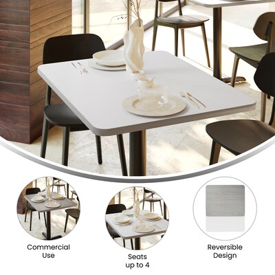 Flash Furniture Glenbrook 24"W x 30"D x 1.125" Thickness Reversible Table Top, Laminate, White or Gray (XUWHGY2430)