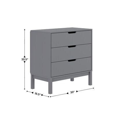 Flash Furniture Dallas Wooden 3-Drawer Dresser, Gray (MG900713CGY)