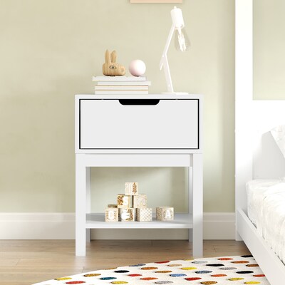 Flash Furniture Dallas 18.75W x 15.75D Wooden Nightstand, White (MG090031NSWH)