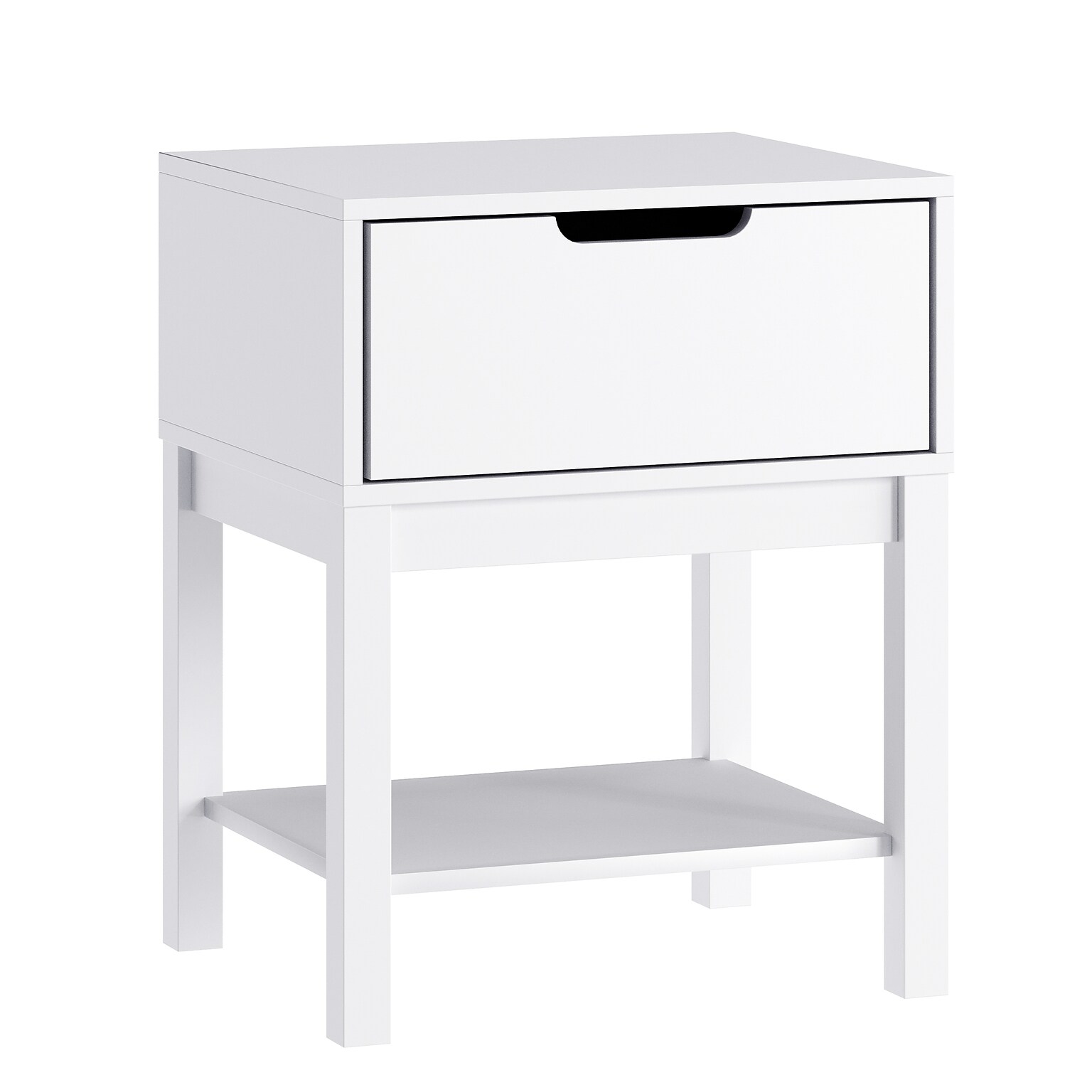 Flash Furniture Dallas 18.75W x 15.75D Wooden Nightstand, White (MG090031NSWH)