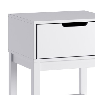 Flash Furniture Dallas 18.75"W x 15.75"D Wooden Nightstand, White (MG090031NSWH)
