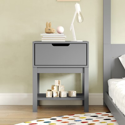 Flash Furniture Dallas 18.75W x 15.75D Wooden Nightstand, Gray (MG090031NSGY)