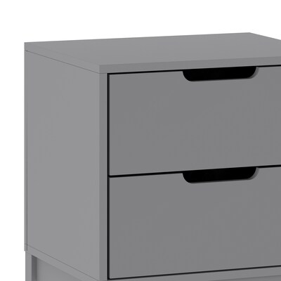 Flash Furniture Dallas 18.75"W x 15.75"D Wooden Nightstand with 2 Drawers, Gray (MG0900312NSGY)