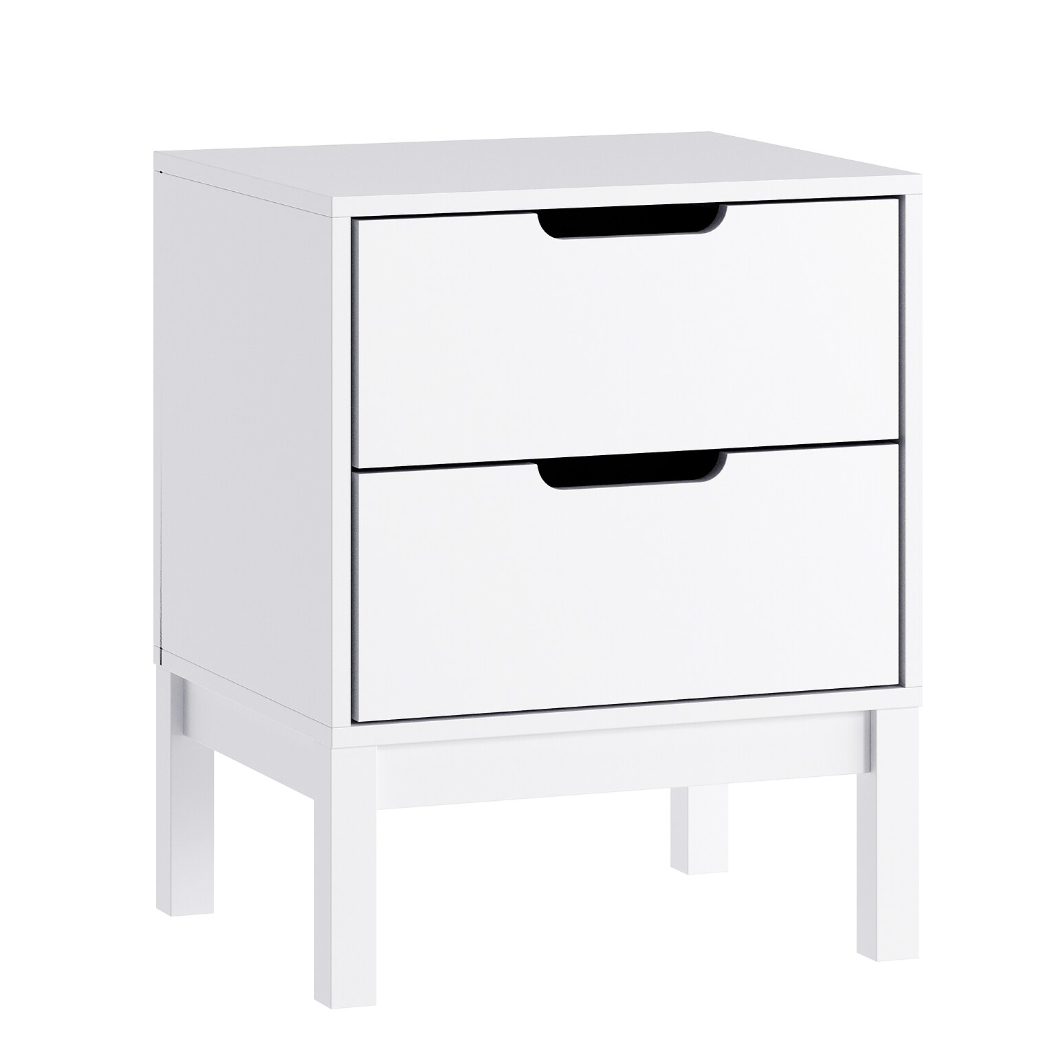 Flash Furniture Dallas 18.75W x 15.75D Wooden Nightstand with 2 Drawers, White (MG0900312NSWH)