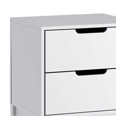 Flash Furniture Dallas 18.75"W x 15.75"D Wooden Nightstand with 2 Drawers, White (MG0900312NSWH)