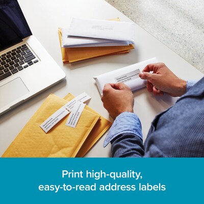 DYMO LabelWriter 2050818 Mailing Address Labels, 3-1/2 x 1-1/8, Black on White, 130 Labels/Roll, 6