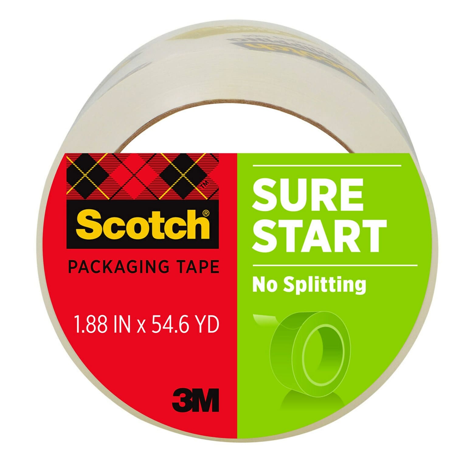 Scotch Sure Start Packing Tape, 1.88 x 54.6 yds., Clear (3450)