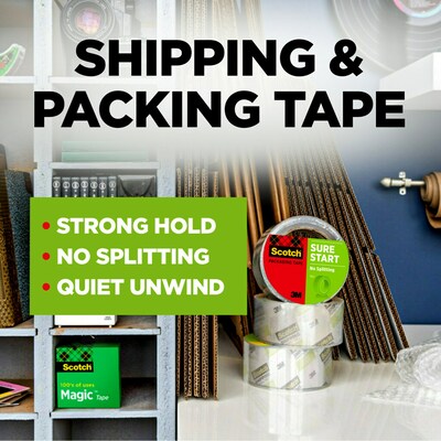 Scotch Sure Start Packing Tape, 1.88" x 54.6 yds., Clear (3450)