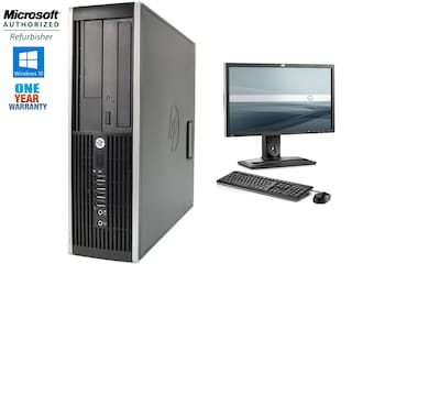 HP Elite 8000 SFF Intent Core 2 Duo E8400 3.0 GHz 8GB 1TB Windows 10 Home bundled with a 22”" LCD Monitor, Refurbished