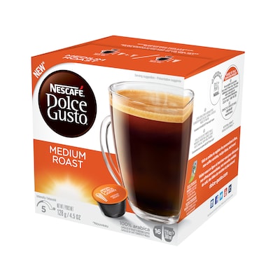 Nescafe Dolce Gusto Coffee Nescafe Capsules, Medium Roast, 16/Box (NES77319)