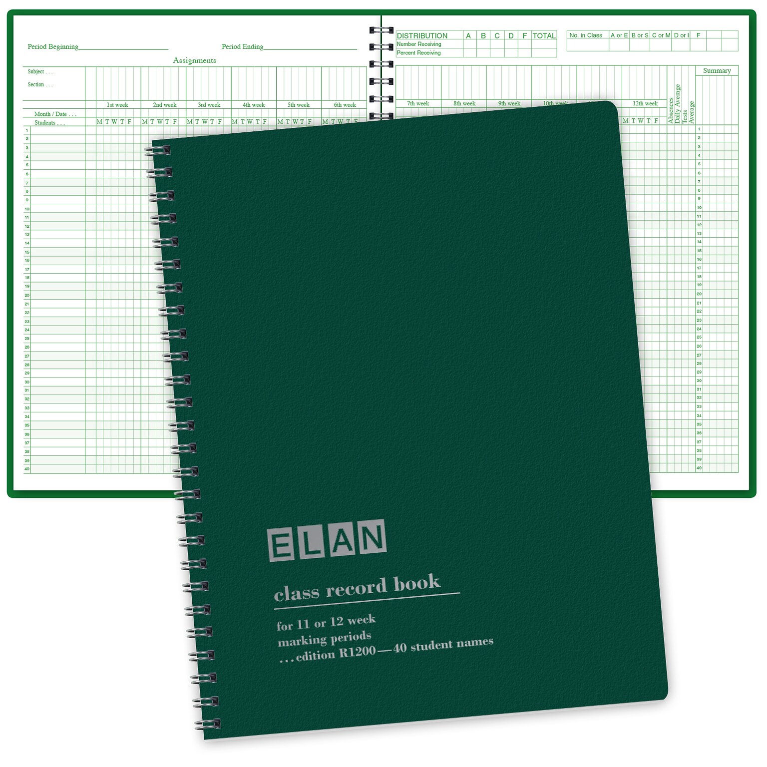 ELAN Undated Class Record Book, 8.5 x 11, 50/Pack (R1200-CP)
