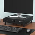 Mind Reader Anchor Collection Monitor Stand 3 Draws for Storage, Up to 22 Monitor, Black, 2/Pack (2