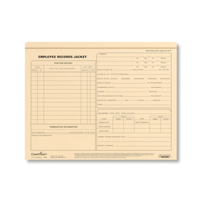 ComplyRight™ Employee Records Folder, Letter Size, Pack of 25 (A5001)