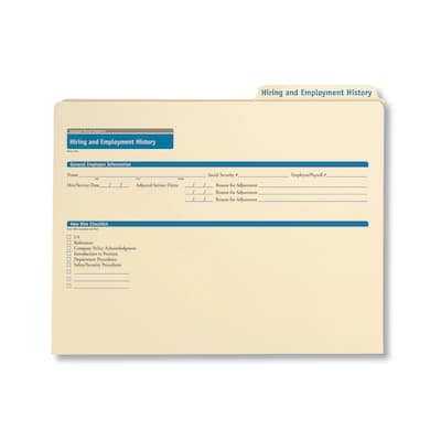 ComplyRight™ Employee Hiring & Employment History Folder, Pack of 25 (A3310)