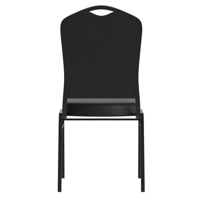 Flash Furniture HERCULES Series Vinyl Stacking Banquet Chair, Black, 4/Pack (4FDC01BBKVY)