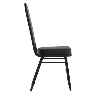 Flash Furniture HERCULES Series Vinyl Stacking Banquet Chair, Black, 4/Pack (4FDC01BBKVY)