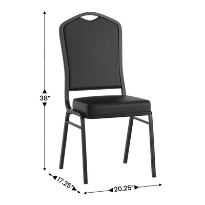 Flash Furniture HERCULES Series Vinyl Stacking Banquet Chair, Black (FDC01BBKVY)