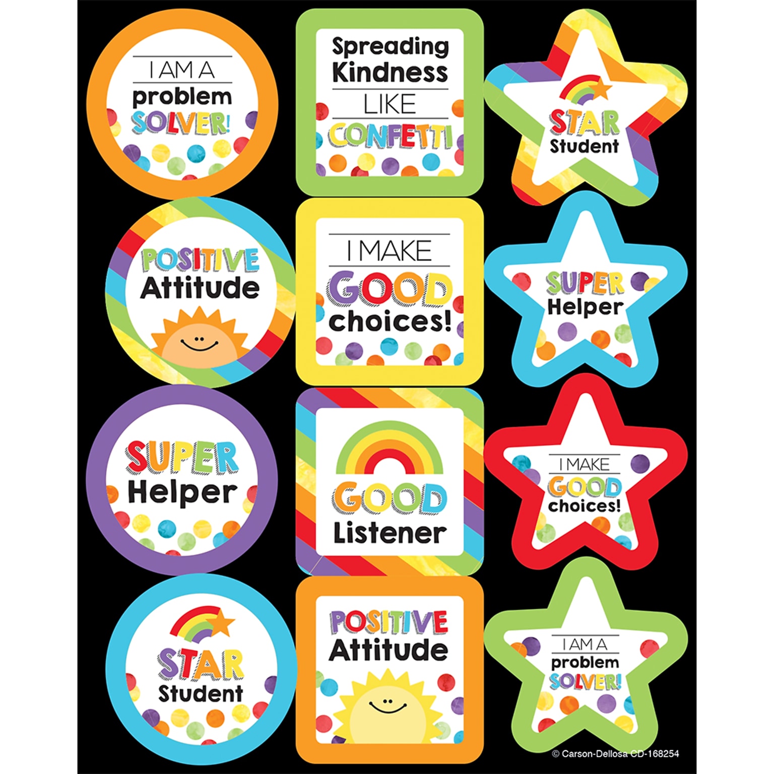 Carson-Dellosa Celebrate Learning Motivational Stickers, 72/Pack (168254)