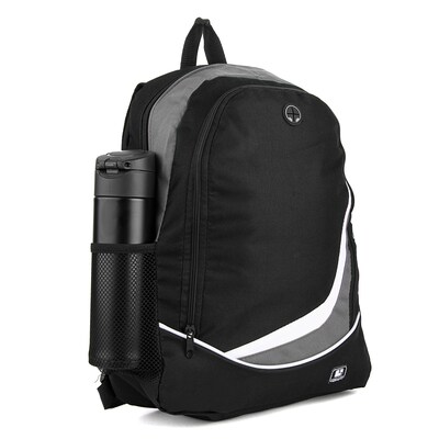SumacLife Light Weight School Laptop Backpack, Black Gray (PT_NBKLEA472_NS)