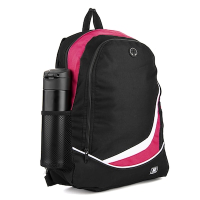 SumacLife Light Weight School Laptop Backpack, Black Pink (PT_NBKLEA474_NS)