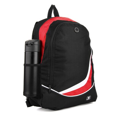 SumacLife Light Weight School Laptop Backpack, Black Red (PT_NBKLEA476_NS)