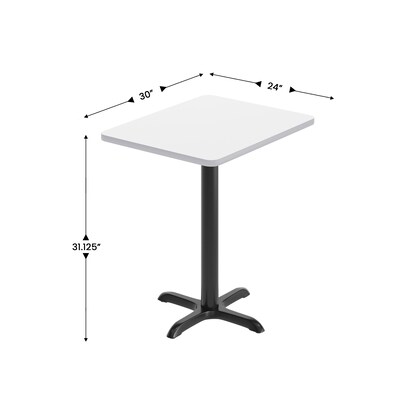 Flash Furniture Graniss Laminate Dining Table with X Base, 30"D x 24"W, White (XUWH2430T2222)