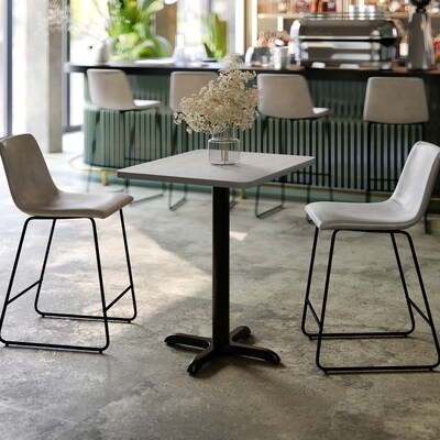 Flash Furniture Graniss Laminate Dining Table with X Base, 30D x 24W, Gray (XUGY2430T2222)