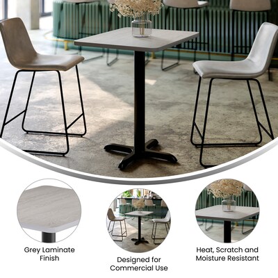 Flash Furniture Graniss Laminate Dining Table with X Base, 30"D x 24"W, Gray (XUGY2430T2222)
