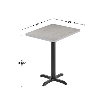 Flash Furniture Graniss Laminate Dining Table with X Base, 30"D x 24"W, Gray (XUGY2430T2222)