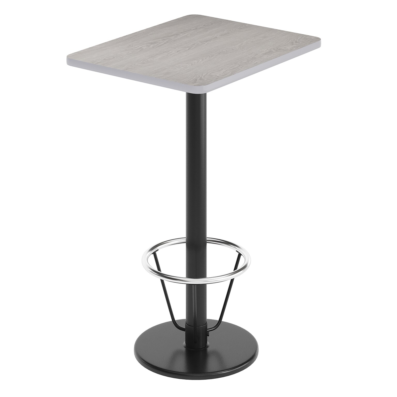 Flash Furniture Stiles Laminate Dining Table with Round Base and Footring, 30D x 24W, Gray (XUGY2430TR18B3F)