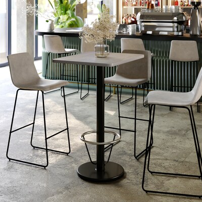 Flash Furniture Stiles Laminate Dining Table with Round Base and Footring, 30D x 24W, Gray (XUGY2430TR18B3F)